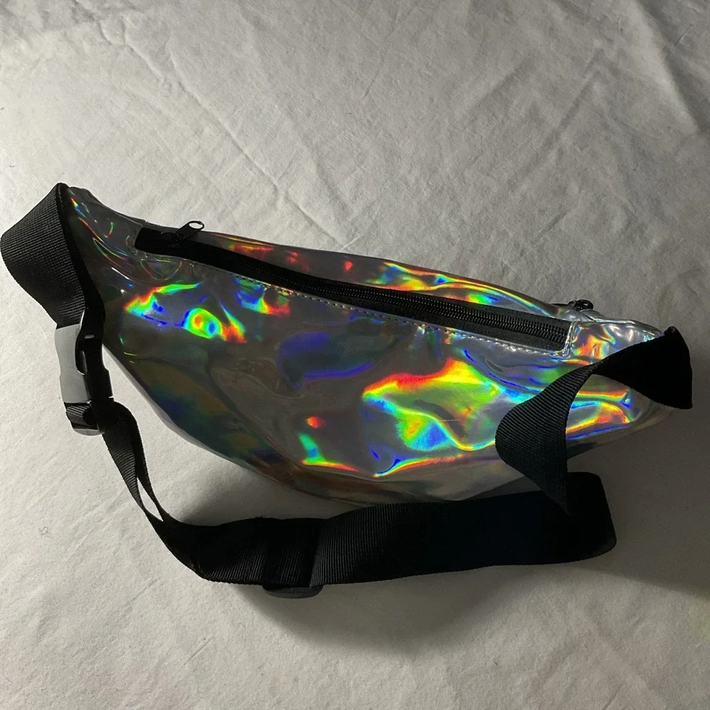 Vibe Fanny Pack for Men Women - Iridescent Silver Bag Purse